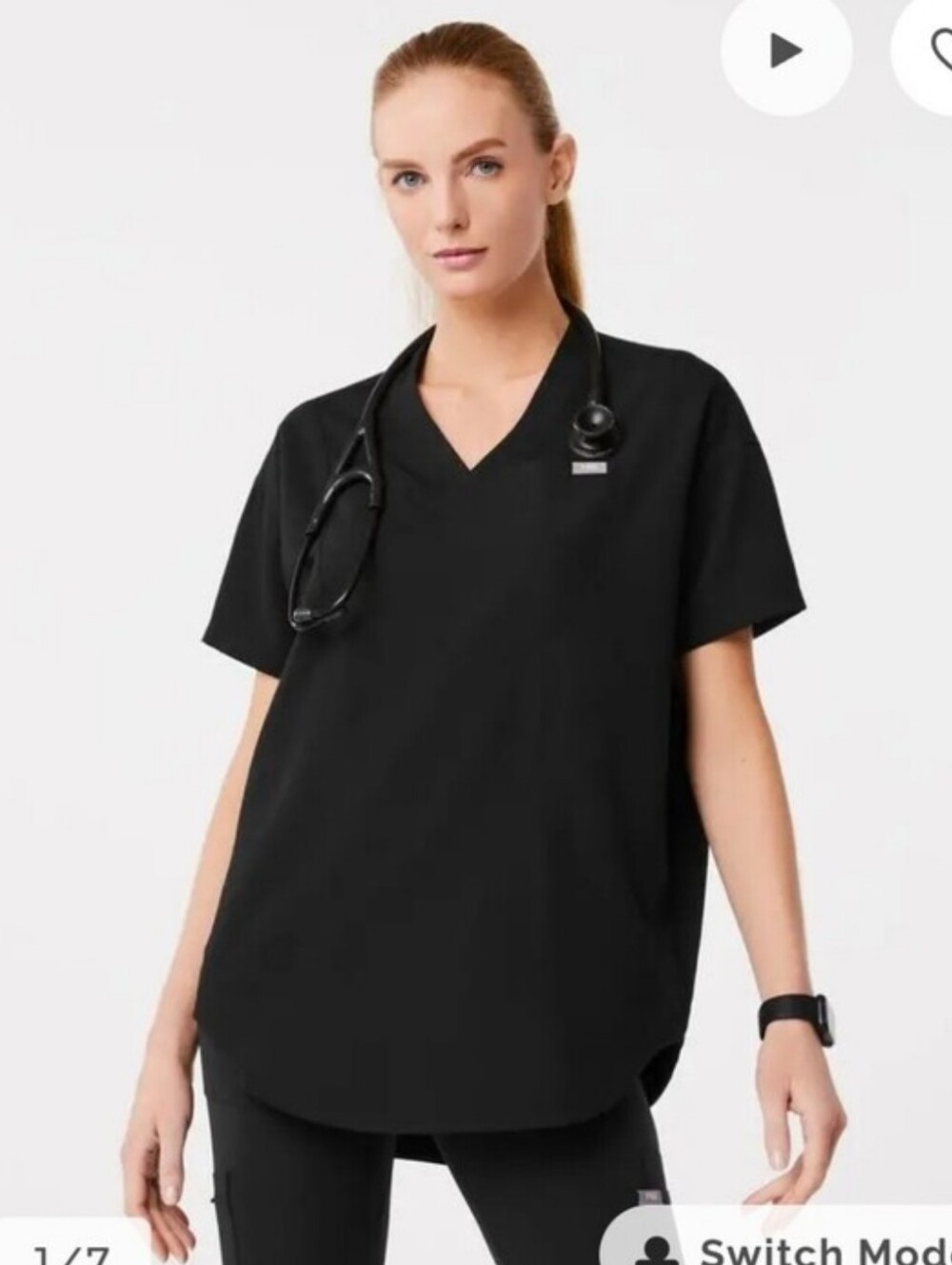 Figs Women Oversized Catarina Neck Short Sleeve